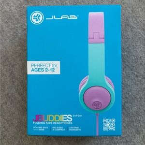 New JBuddies Folding Kids Headphones - Purple and Blue